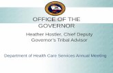 OFFICE OF THE GOVERNOR OF THE GOVERNOR Heather Hostler, Chief Deputy ... The program welcomes guest contributions such as column posts or any ideas for