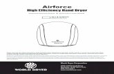 Airforce - World  · PDF file1 World Dryer Corporation 5700 McDermott Drive Berkeley, IL 60163 U.S.A. 800-323-0701   Airforce High Efficiency Hand Dryer All J & J4 Series
