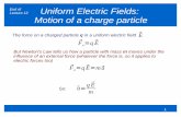 Lecture 12 Motion of a charge particleanand/teaching/p1051ay/... · Motion of a charge particle 1 ... electric forces too) So: E F e=qE F e=qE =ma a= qE m End of Lecture 12. ... Motion