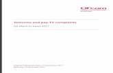 latest telecoms and pay-TV complaints data - Home - Ofcom · PDF fileOfcom telecoms and pay-TV complaints data ... In instances where there is little material difference between operator
