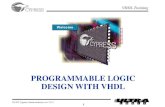 PROGRAMMABLE LOGIC DESIGN WITH VHDL · PDF filePROGRAMMABLE LOGIC DESIGN WITH VHDL. VHDL Training ©1997 Cypress Semiconductor, rev 2.5.3 2 Why Use VHDL? Quick Time-to-Market ... tens