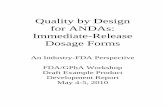 Quality by Design for ANDAs: Immediate-Release Dosage · PDF filefor ANDAs: Immediate-Release Dosage Forms ... Those drug substance characteristics that are ... The example builds