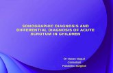 SONOGRAPHIC DIAGNOSIS AND DIFFERENTIAL DIAGNOSIS OF ACUTE ... Paediatric Suergery/Final PPP Acute... · SONOGRAPHIC DIAGNOSIS AND DIFFERENTIAL DIAGNOSIS OF ACUTE SCROTUM IN CHILDREN