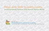 Food and Milk Substitutions Training · PDF filefood substitutions or accommodations when feasible. * ... enough to result in a life-threatening reaction, ... Food and Milk Substitutions