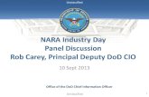 NARA Industry Day Panel Discussion - National … M. Takai, DoD CIO . Unclassified . Guiding Principles • All stakeholders are committed to achieving the end state • DoD IT will
