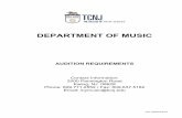 TCNJ Audition Handbook-2016 - Department of Music · PDF fileDEPARTMENT OF MUSIC ... acceptance in the Department of Music is contingent upon acceptance to the College. Once ... admissions