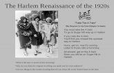 The Harlem Renaissance of the 1920s - Mr. Tyler's Lessons · PDF fileThe Harlem Renaissance of the 1920s ... •List two things in this poem that tell you about life in the United