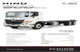 FL 2628 -  · PDF fileFL 2628 hino.com.au A Toyota Group Company * Illustration may contain items not standard to the model 6 x 2 Cab Chassis ADR 80/03 Model key FeATUReS