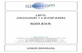 UPS JAGUAR / LEOPARD 6/20 kVA - Sinercom - · PDF fileUPS JAGUAR / LEOPARD . 6/20 kVA . Sinercom S.r.l. ... 1.5 Storage The UPS must be ... The double-converter principle eliminates