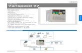 CIMR-V7AZ Varispeed V7 - · PDF fileVarispeed V7 Sensorless vector in ... 0.12 0.25 0.55 1.1 1.5 2.2 4.0. Output characteristics Inverter capacity kVA. 0.3 0.6 1.1 1.9 3.0 4.2 6.7.