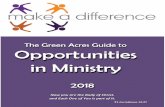 Volunteer Ministry Opportunities - Green Acres Baptist · PDF fileDeployment Kit” distribution through CRU Ministries, PTSD training, special event ... Bible studies, Fellowship