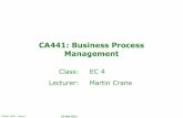 BPM Lecture Notes - School of Computingmcrane/CA441/BPMLectureNotes.pdfCA441: Business Process Management Class: EC 4 Lecturer: Martin Crane . CA441 BPM - Admin 19 Sep 2011 2 What