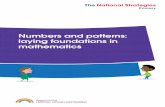 Numbers and patterns: laying foundations in mathematics · PDF fileNumbers and patterns: laying foundations in mathematics emphasises the ... and counting, using all their senses in