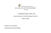 BACHELOR OF PHYSIOTHERAPY (BPT) FIRST YEAR …jssphysiotherapy.edu.in/sites/default/files/basic_files/1st BPT... · 5 Biomechanics 17 6 Anatomy 56 ... - Must have the following slides