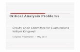 Critical Analysis Problems - Psychiatry Training · PDF fileCritical analysis problems ... one mark for a simple MCQ response. ... Measurement error. No instrument is
