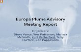 Europa Plume Advisory Meeting Report - lpi.usra.edu · PDF filewhen the plasma environment is suitable 5) ... – These techniques work whether plumes are dust+gas or stealth ... Search