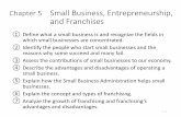 Small Business, Entrepreneurship, and Franchises · PDF fileChapter 5 Small Business, Entrepreneurship, and Franchises ... ②Identify the people who start ... money invested in small
