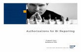 Authorizations for BI Reporting - · PDF file©SAP AG 2006, BI Reporting Security / Praksah Darji / 2 ... SAP BW 3.x No authorizations to enforce naming or security around Web templates