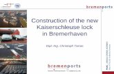 Construction of the new Kaiserschleuse lock in … production of outer areas begins, carcass construction of building at outer head-Gate chamber outer + inner lock head: production