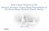 Root Cause Analysis of the Reactor Pressure Vessel Head ... · PDF fileReactor Pressure Vessel Head Degradation at ... Boric Acid Guidebook GL 97-01: ... • Interference fit between