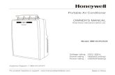 Portable Air Conditioner OWNER’S MANUAL - Sylvane · PDF file2 THANK YOU Congratulations on your purchase of this versatile Honeywell Portable Air Conditioner. Honeywell Portable