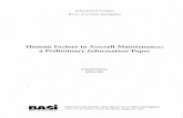 Human Factors in Aircraft Maintenance - A Preliminary ... · PDF fileDepartment of Transport Bureau of Air Safety Investigation Human Factors in Aircraft Maintenance: a Preliminary