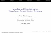 Modeling and Experimentation: Mass-Spring-Damper System ...dsclab/leks/L5A_Vibration_Modeling_v1.pdf · Modeling and Experimentation: Mass-Spring-Damper System ... ME 144L Dynamic