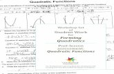Forming Quadratics -   · PDF fileWorkshop Set of Student Work for Forming Quadratics Post-lesson assessment: Quadratic Functions For Professional Learning Modules developed with