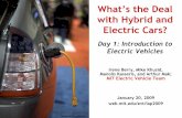 What's the Deal with Hybird and Electric Cars?web.mit.edu/evt/EVT2009_IAPClass_Day1.pdf · EVs also include Fuel Cell Vehicles and EVs with alternative energy storage ... • EV,