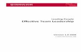 Leading People Effective Team Leadership · PDF fileLeading People Effective Team Leadership ... In this stage, the team is learning to work together resolving differences and developing