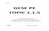 GCSE PE TOPIC 1.1 - loretochorlton.orgloretochorlton.org/wp/wp-content/uploads/2016/10/Topic-1.1.5...GCSE PE TOPIC 1.1.5 ... Netball Cycling (Moderate speed) Horse Riding Running (10mph)