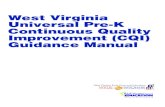 West Virginia Universal Pre-K Continuous Quality ... Virginia Universal Pre-K Continuous Quality Improvement (CQI) Guidance Manual ® WVDE WVDHHR West Virginia Early Care and …