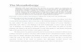 The Monadothergy - · PDF file1 The Monadothergy Discovering transcendence with Leibniz and Levinas Abstract: This paper approaches the question of Levinas' relation to philosophy