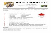 MAY 2017 NEWSLETTER - · PDF fileSr Girls Soccer Sr Boys Soccer Badminton Sr Boys ... bowling alley. Grads will also visit Zedex ... Alternate home—refers to cases of more than one