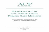Solutions to the Challenges Facing Primary Care Medicine ... · PDF fileSolutions to the Challenges Facing Primary Care Medicine ... tions to address the challenges facing primary