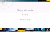 Electrons in metals Modified 2008 - web.ift.uib.noweb.ift.uib.no/.../metals_Ex_2008/metals.pdf · The Drude Theory of metals ... Heat capacity of the electron gas Both the phonons
