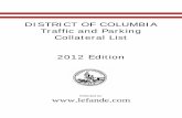 DISTRICT OF COLUMBIA Traffic and Parking Collateral · PDF fileDISTRICT OF COLUMBIA Traffic and Parking Collateral List 2012 Edition ... Issue NOI. Failure to permit ... [DCMR § 16-401.2]