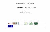 CURRICULUM FOR HOTEL OPERATIONS - National … Operations.pdf · CURRICULUM FOR HOTEL OPERATIONS ... Trace the origins of the European lodging industry and ... Outline the history