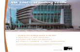 VM ZINC : standing seam - Edgeline Metal · PDF fileStanding seam roofing, warm roof on mineral wool or PIR Fixing clips Examples of details: junction gutter, ... Standing seam roofing,
