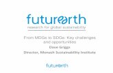From MDGs to SDGs: Key challenges and opportunities · PDF fileFrom MDGs to SDGs: Key challenges and opportunities ... limited in number, aspirational, global in nature and universally