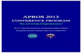 CONFERENCE · PDF fileCONFERENCE PROGRAM ‘Re-covering Organizations’ The 15th Asia-Pacific Researchers in Organisation Studies Conference Hitotsubashi University, Kunitachi, ...