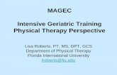 MAGEC Intensive Geriatric Training Physical … Geriatric Training Physical Therapy Perspective ... Case Study – Mr. Pereza (Age ... MAGEC Intensive Geriatric Training Physical Therapy