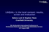 Cranfield University - · PDF fileCranfield University at DCMT (RMCS) • Quality Management Student Perspective Survey 1993 • Exit Questionnaires 1994- • Information Services