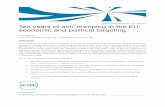 Ten years of anti-dumping in the EU: economic and ... · PDF fileTen years of anti-dumping in the EU: economic and political targeting. Lucy ... introduced into the commerce of another