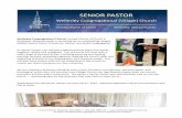 SENIOR PASTOR - Wellesley Village Church Church... · the Senior Pastor, ... celebrated its anniversary by making a special gift to the wider community as we ... believers and seekers