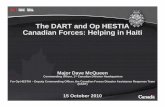 The DART and Op HESTIA Canadian Forces: Helping in ... DART and Op HESTIA Canadian Forces: Helping in HaitiCanadian Forces: Helping in Haiti Major Dave McQueenMajor Dave McQueen Commanding