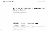 DVD Home Theatre System - Sony moisture may condense inside the DVD Home Theatre System and cause damage to the lenses. When you first install the unit, or when you