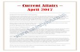Current Affairs April 2017 - Latest Govt Jobs 2017 Current Affairs – April 2017 ===== Ganga patrol team planned to check pollution The government is planning to recruit IPS officers,