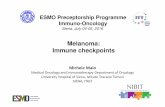 Melanoma: Immune checkpoints - European Society for …oncologypro.esmo.org/content/download/85267/1583606/file/... · Melanoma: Immune checkpoints ESMO Preceptorship Programme Immuno-Oncology