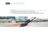 Instant Payments Systems - Narodowy Bank Polski · PDF filePayment Systems Department Warszawa, 2015 r. June 2015 r. Instant Payments Systems – analysis of selected systems, role